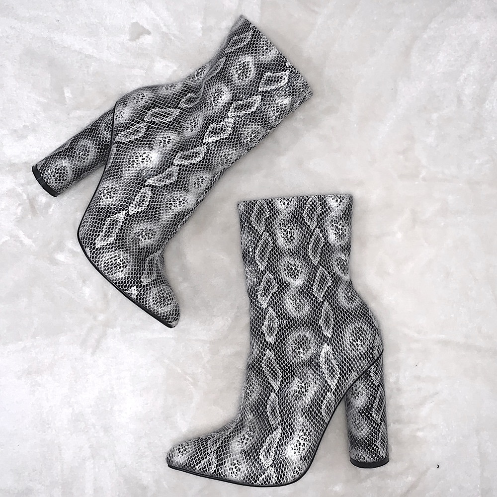 FashionNova Snakeskin Booties